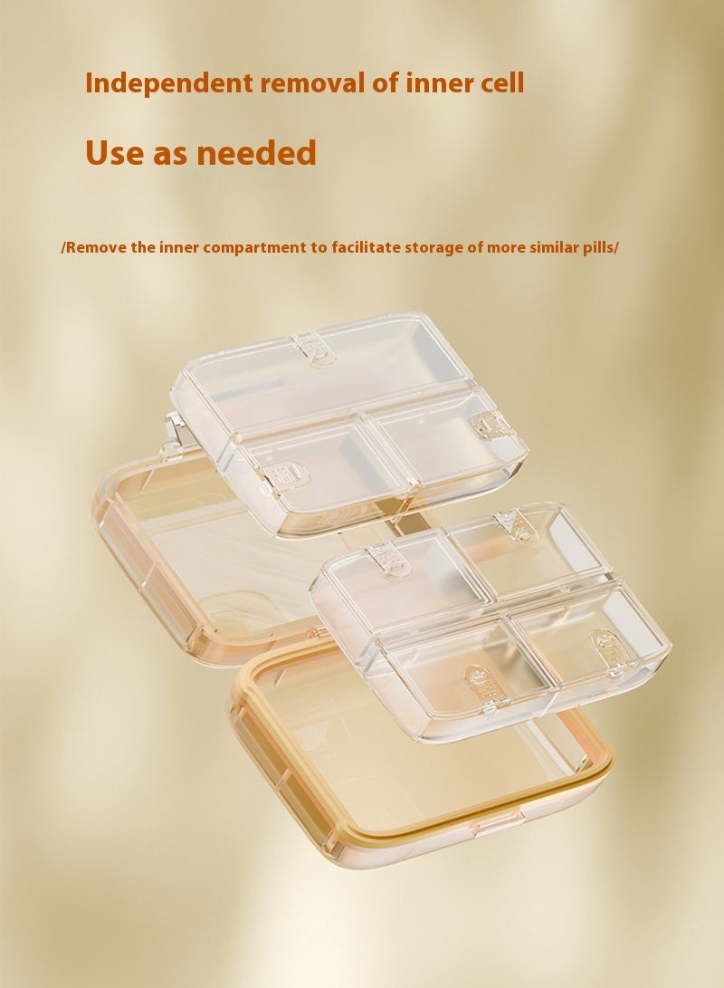 لبونير حافظة حبوب صغيرة محمولة لتنظيم الحبوب الأسبوعية أثناء السفر، صندوق حبوب محمول في الجيب، موزع حبوب للحقائب، حاوية فيتامينات وزيت السمك، صندوق أدوية. - Image 5