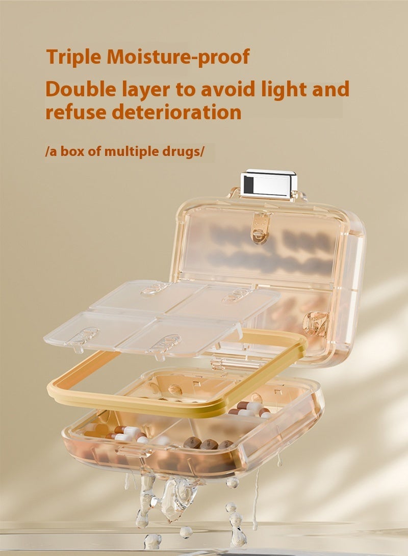 لبونير حافظة حبوب صغيرة محمولة لتنظيم الحبوب الأسبوعية أثناء السفر، صندوق حبوب محمول في الجيب، موزع حبوب للحقائب، حاوية فيتامينات وزيت السمك، صندوق أدوية. - Image 4