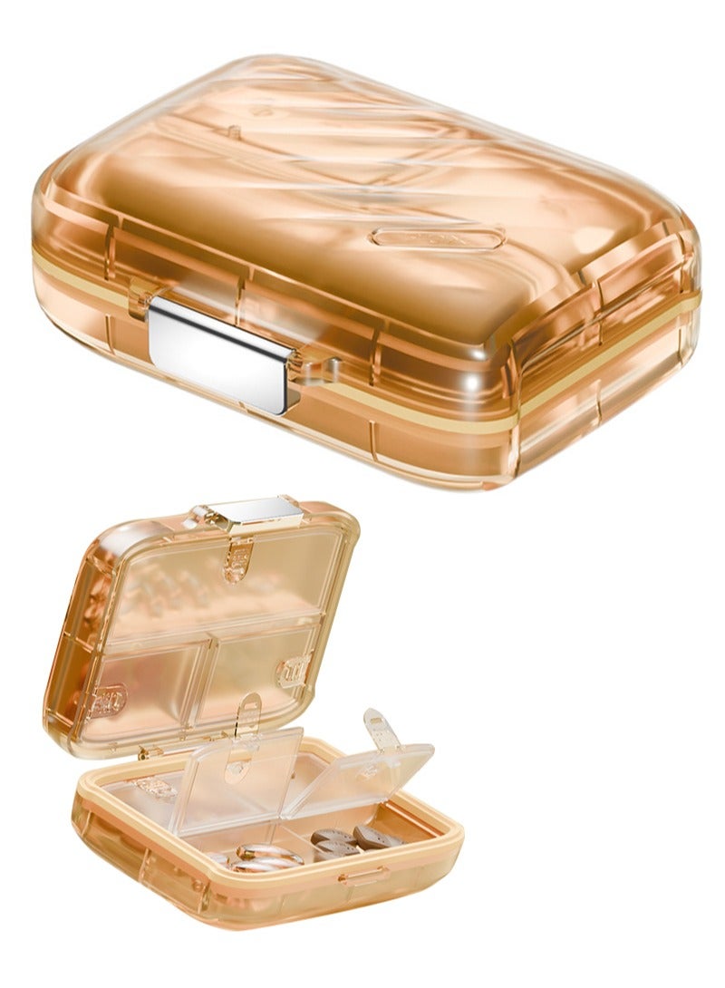 لبونير حافظة حبوب صغيرة محمولة لتنظيم الحبوب الأسبوعية أثناء السفر، صندوق حبوب محمول في الجيب، موزع حبوب للحقائب، حاوية فيتامينات وزيت السمك، صندوق أدوية. - Image 1