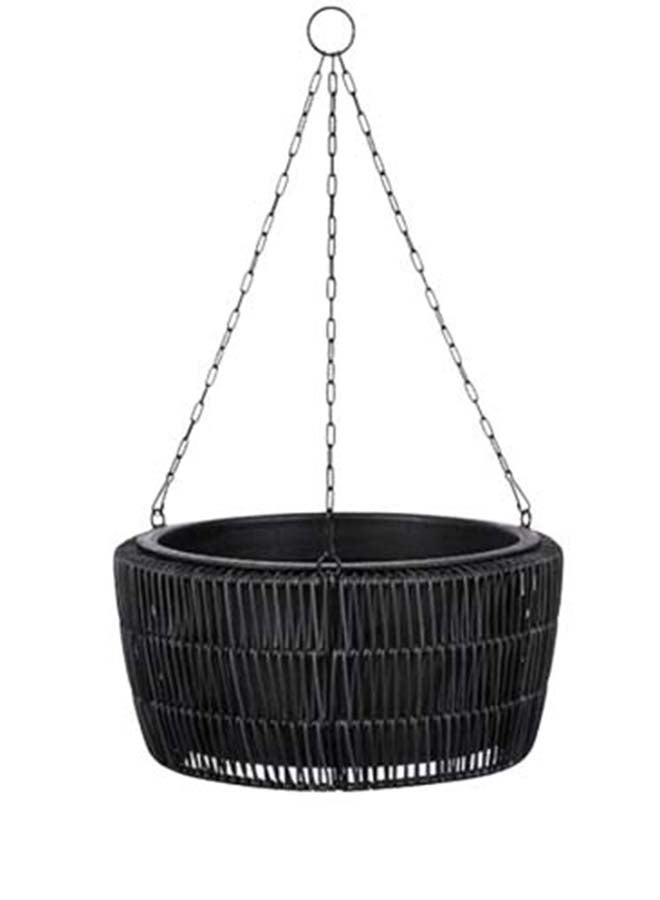 Suncoast Suncoast Peta Outdoor Hanging Pot Planter-Black 