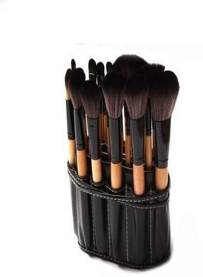 Glow it makeup brush set of 24 brushes with free pouch black colour - Image 2