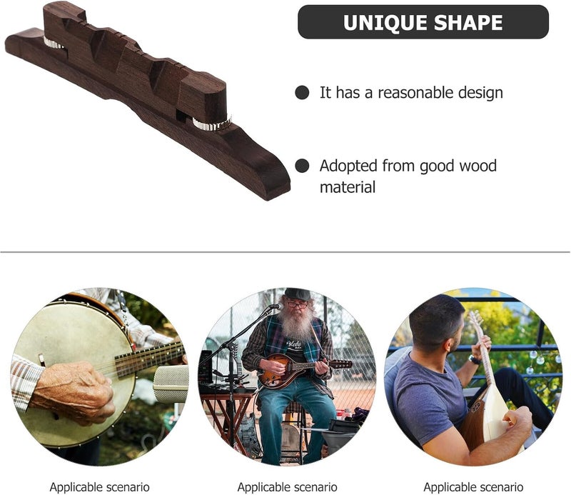 Kisangel Rosewood Mandolin Bridge Replacement Wooden String Bridge Accessory for Mandolin Instruments Easy to Install and Enhance Tone Quality Random Color - Image 3