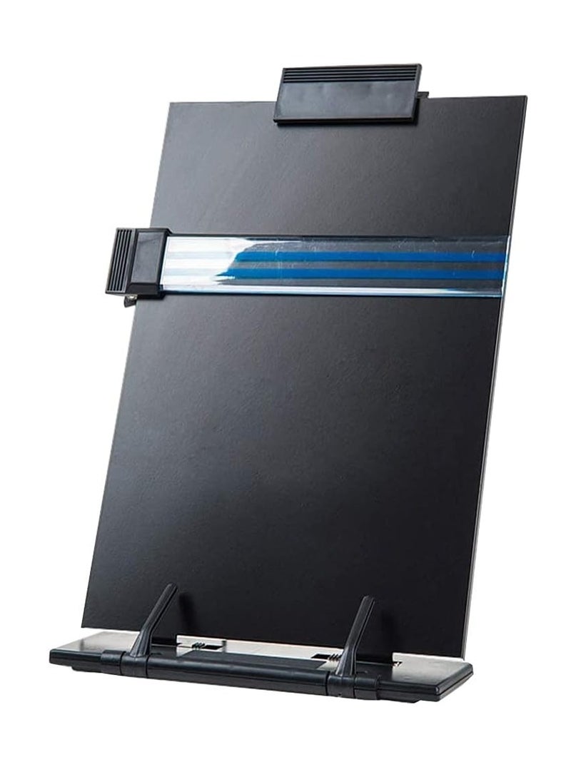 Generic - Metal Adjustable Desktop Reading Stand / Copy Holder -Free Metal Writing Desk Book Holder, Suitable for Books, Documents, and Paper Draft Reading, Black Color - Image 1
