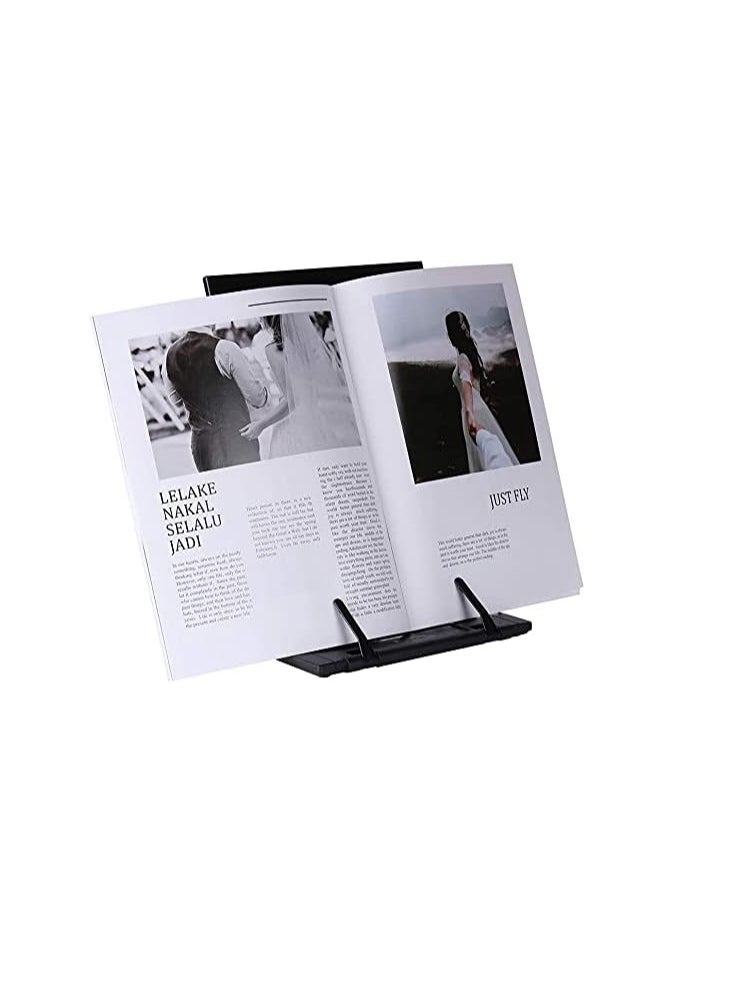 Generic - Metal Adjustable Desktop Reading Stand / Copy Holder -Free Metal Writing Desk Book Holder, Suitable for Books, Documents, and Paper Draft Reading, Black Color - Image 1