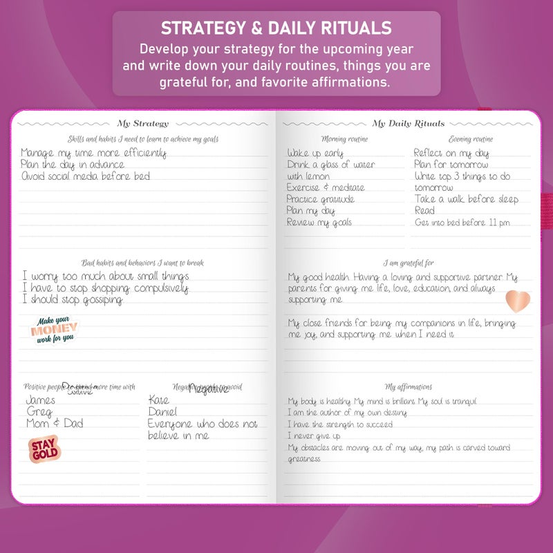 GoGirl Weekly Schedule Planner â€“ Hourly Work & Life Planner with Time Slots â€“ Vertical Agenda Organizer for Daily Productivity, A5 (Hot Pink) - Image 5