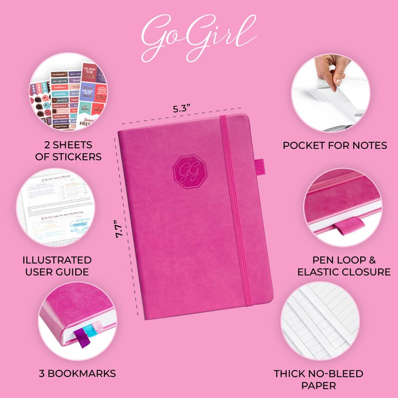 GoGirl Weekly Schedule Planner â€“ Hourly Work & Life Planner with Time Slots â€“ Vertical Agenda Organizer for Daily Productivity, A5 (Hot Pink) - Image 2
