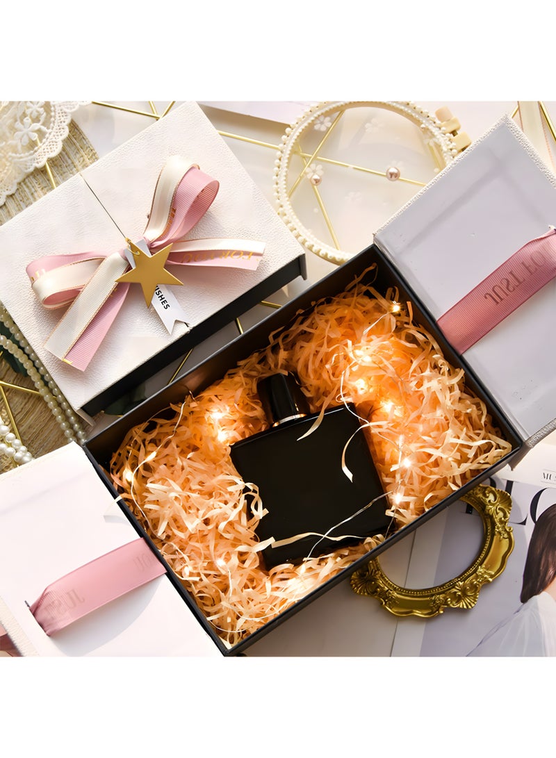 Chillspace Luxury Gift Box 21x15x9cm with Premium Accessories (Ribbon, Raffia Grass) - Elegant Luxury Gift Box for Birthday, Wedding, Anniversary, Festival Celebrations Gift Packing - Image 3