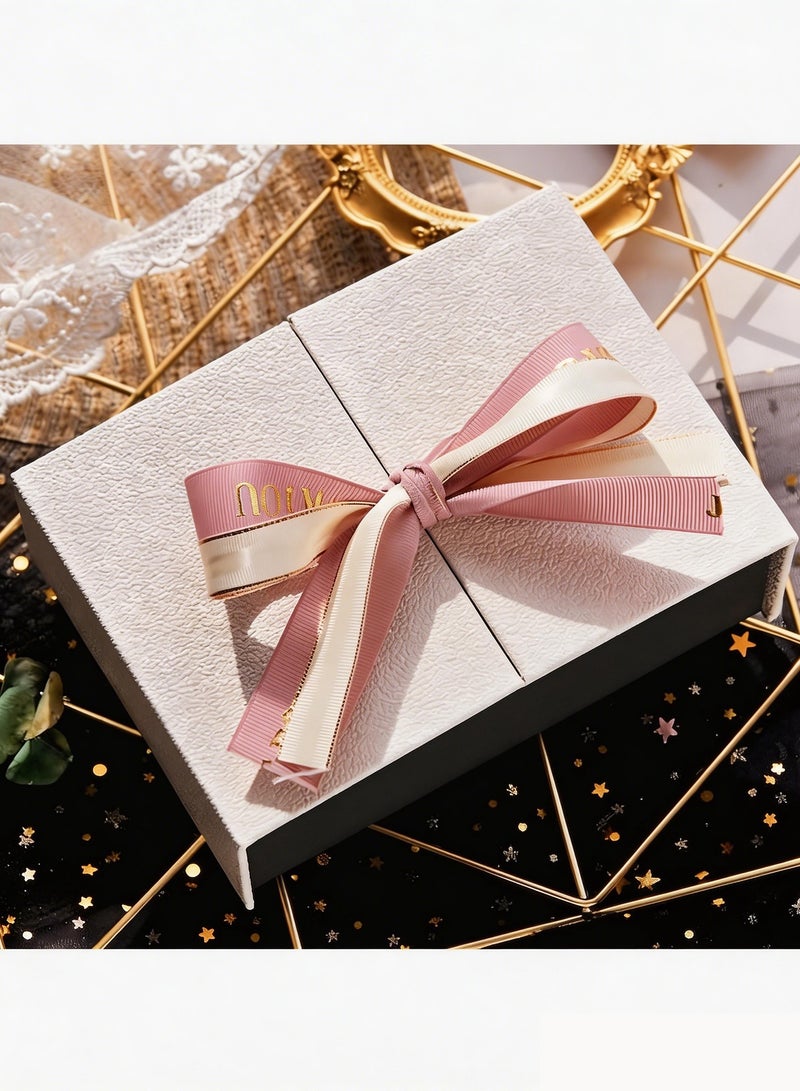 Chillspace Luxury Gift Box 21x15x9cm with Premium Accessories (Ribbon, Raffia Grass) - Elegant Luxury Gift Box for Birthday, Wedding, Anniversary, Festival Celebrations Gift Packing - Image 2