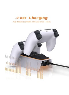 DOBE Charger Station for Ps5 Controller, Playstation 5 Fast Charging Dock with LED Indicator, High Speed for Sony DualSense Controller, White  - Image 1