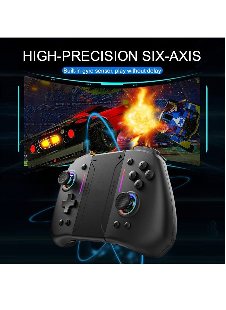 LinYuvo KS42 Meteor Light Wireless Joy-pad with 8 Color RGB Lights for Switch/Lite/OLED, with Programmable, Turbo u0026 Vibration(Black)  - Image 3
