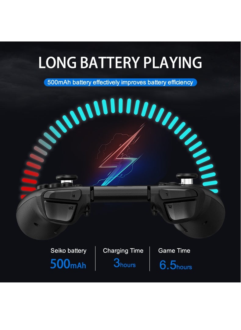 LinYuvo KS42 Meteor Light Wireless Joy-pad with 8 Color RGB Lights for Switch/Lite/OLED, with Programmable, Turbo u0026 Vibration(Black)  - Image 4