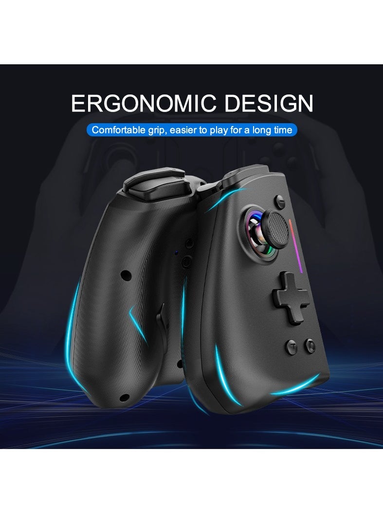 LinYuvo KS42 Meteor Light Wireless Joy-pad with 8 Color RGB Lights for Switch/Lite/OLED, with Programmable, Turbo u0026 Vibration(Black)  - Image 5