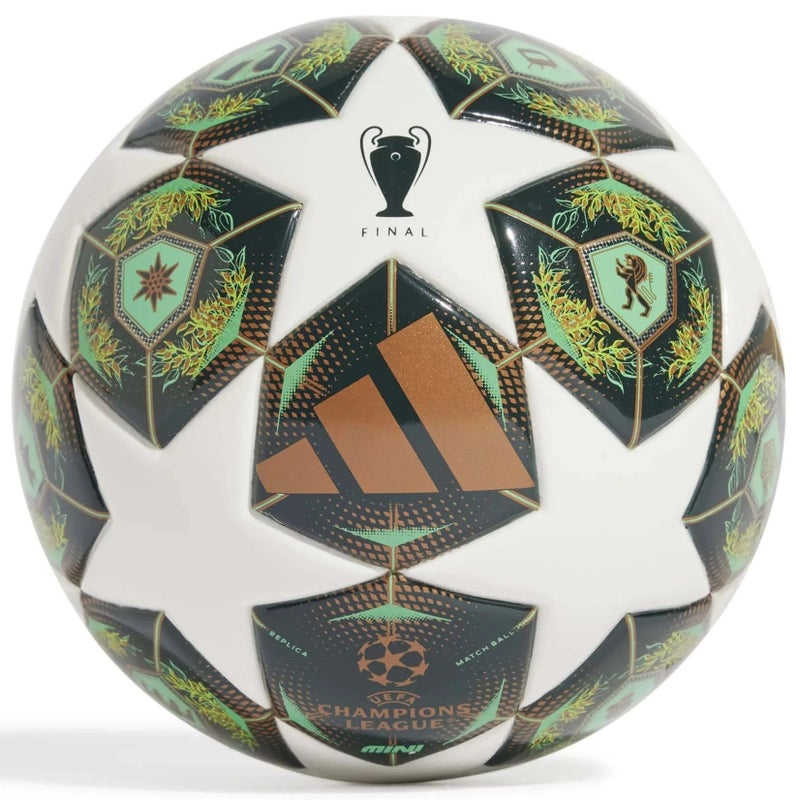 adidas Unisex-Adult UCL Mini Soccer Ball,White/Shadow Green/Solar Slime,1 - Image 4