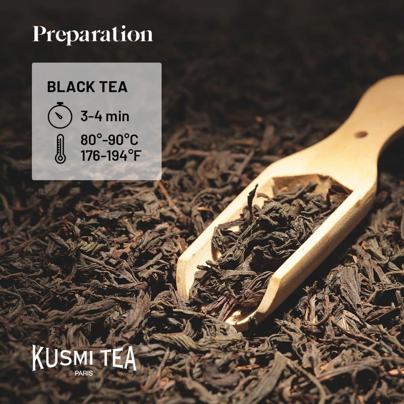 KUSMI TEA شاي كوسمي سويت لوف مزيج شاي أسود عضوي مع فلفل وردي وغوارانا - 100 جرام علبة معدنية - Image 3
