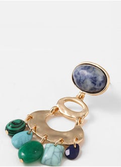 HaveDream High Quality And Exquisite Ladies New Gourd Shape Retro Semi-precious Stone Fashion Pendant Earrings - Blue/Green  - Image 5