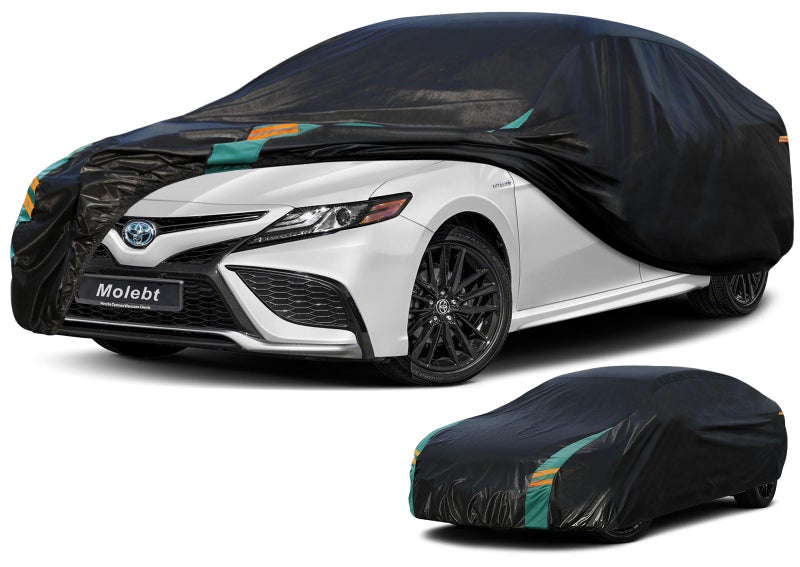 Molebt Car Cover Waterproof All Weather for Automobiles, Outdoor Full Exterior Covers for Sedans (Length: 186"-193") Rain Winter Sun Protection. Universal Fit for Toyota Camry, Honda Accord, etc. - Image 1