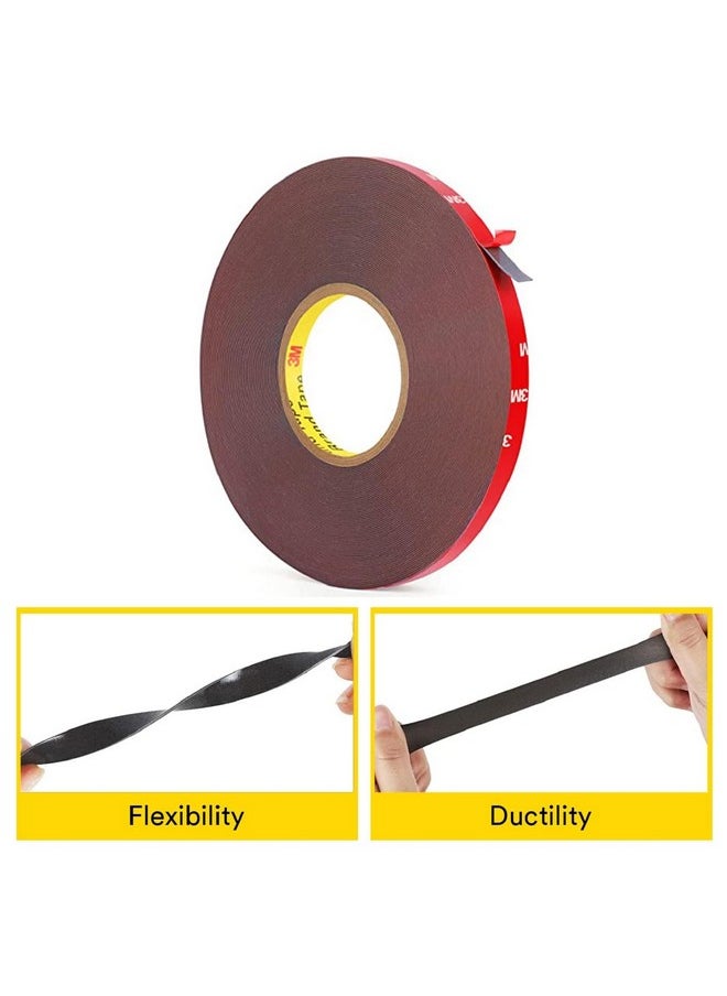 3M 3M Attachment Tape for Stronger Bonding, Interior & Exterior Use in Automotive Areas with Double Side Acrylic Foam Tape, Superior Adhesive, Versatile Use & Easy to Use (24mmX4m, Grey, Pack of 1)  - Image 3