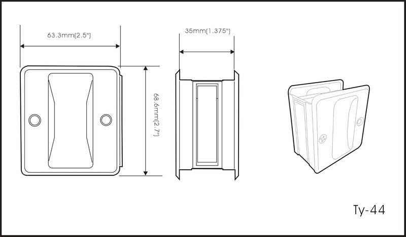 QCAA Solid Brass Sliding Pocket Passage Door Pull, Matte Black, Made in Taiwan, 1 Pack - Image 2