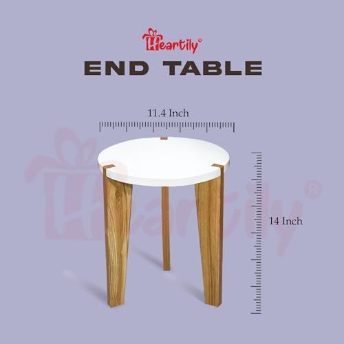 Heartily Beautiful Wooden Stool – Set of 2 | 14 Inch Height | Multipurpose 3-Leg Side Table, Small Table, Plant Stand for Living Room in Home or Office (Height 14 Inch) - Image 2