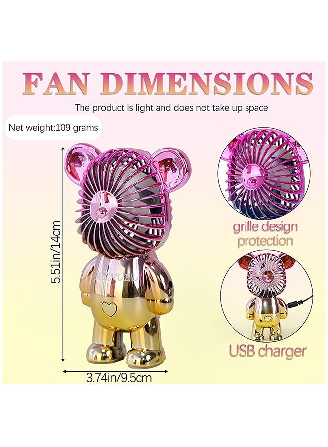 Handheld Mini Hand Held Fan With USB Rechargeable Battery, 3 Speed, Purple) - Image 2