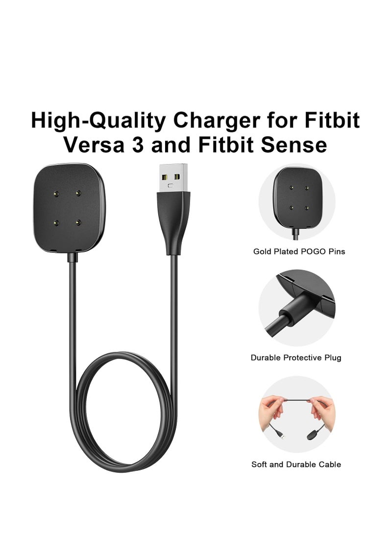 Generic Charger for Fitbit Sense & Sense 2 Versa 4 Versa 3, Replacement USB Magnetic Charging Cradle Dock Stand Cable for Smartwatch, Durable Portable Charger Dock Cable Cord, 3.3 Ft (1 Pack)  - Image 2