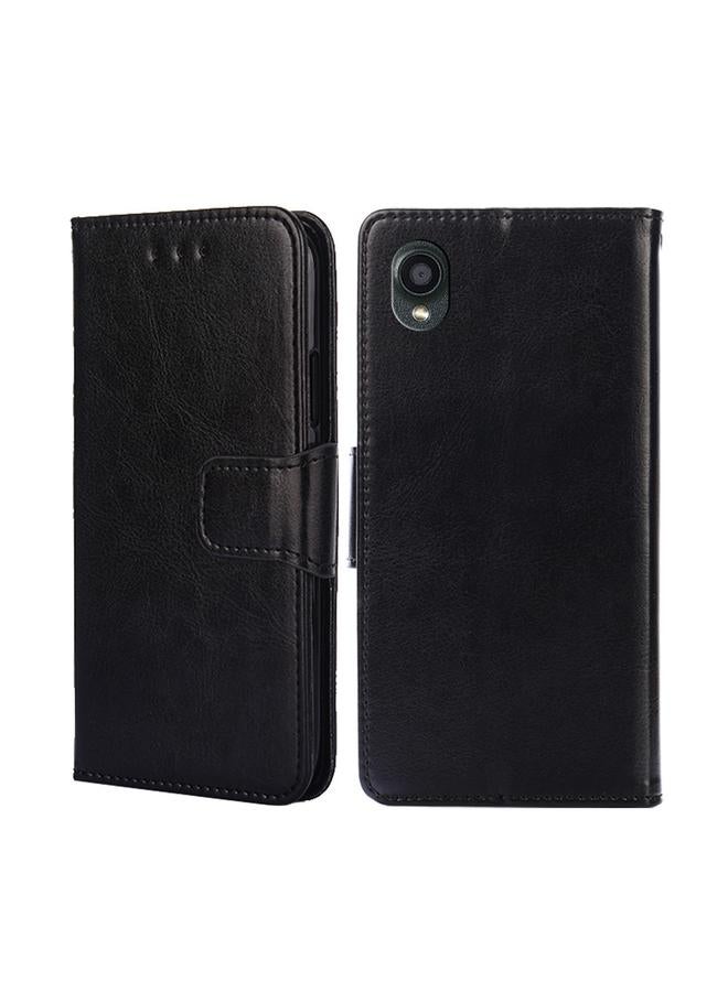 اس-توب جراب لهاتف Kyocera Digno BX2-Digno SX2-A101KC مصنوع من الجلد بنسيج كريستالي - Image 1