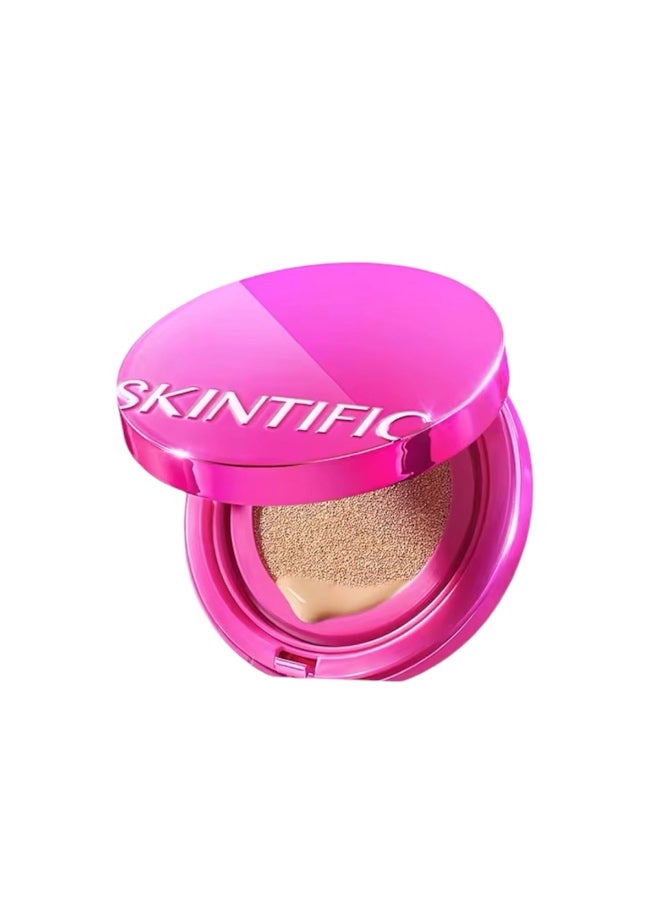 SKINTIFIC 01 vanilla cover Glow Perfect Cushion Foundation Full Coverage Instant glowing finish - Image 1