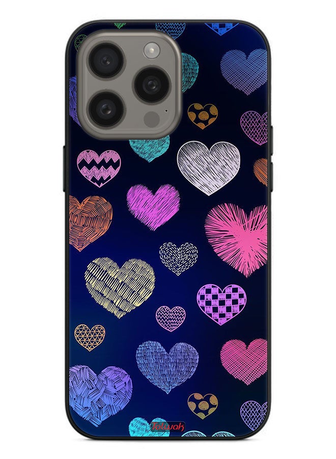 Tolwak Apple iPhone 15 Pro Max Protective Case Cover Dhaga Hearts Pattern - Image 2