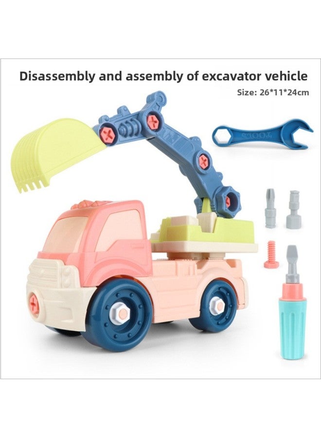 Children's Diy Assembling Engineering Vehicle Model Toy Nut Disassembly And Assembly Combination Toy Boy Toy Excavator Gift-Color:Disassembly And Assembly Crane - Image 4