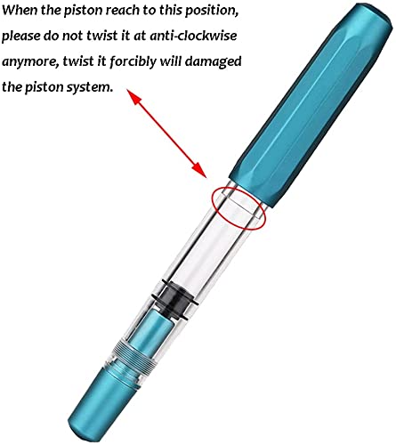 Lanxivi Majohn T1 Piston Fountain Pen Fine, Blue Aluminium Clear Acrylic Large Ink Capacity Writing Pen Box Set - Image 3