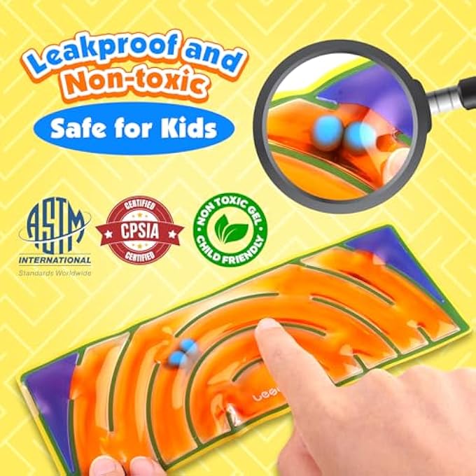LESONG Sensory Fidget Toys for Kids: 9 Pack Squishy Gel-Filled Sensory Maze for Autism Calming - Fidget Toys for Classroom Calm Down Corner Travel - Gifts for Easter Basket Stuffers School Prizes - Image 3