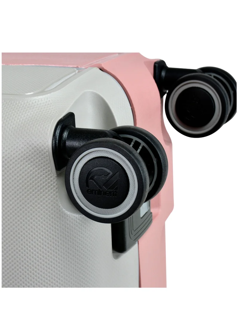 eminent Vertica Hard Case Trolley Luggage Set of 2 Polypropylene Lightweight 4 Quiet Double Spinner Wheels With TSA Lock B0006M GrayPink