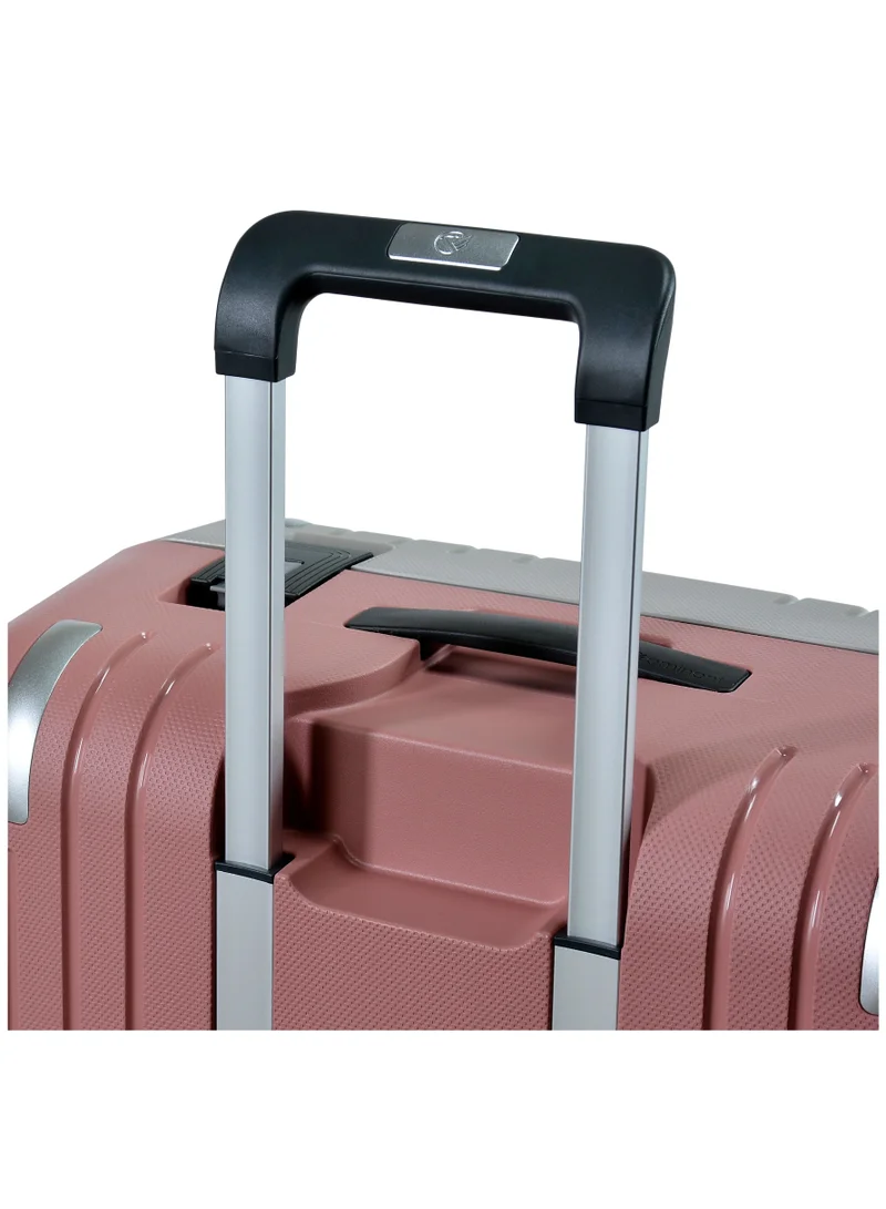 eminent Vertica Hard Case Trolley Luggage Set of 2 Polypropylene Lightweight 4 Quiet Double Spinner Wheels With TSA Lock B0006M GrayPink