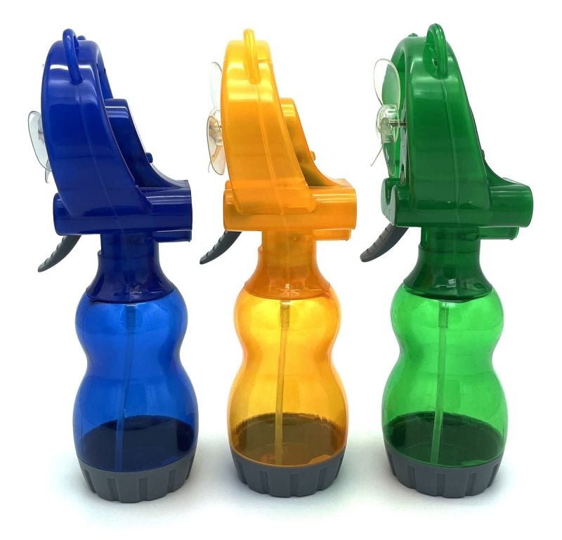 Handheld Misting Fan 95x70x265mm PVC Portable Battery Powered - Water Spray Cooling With 300ml Capacity For Outdoor Travel Blue Green Yellow - Image 3