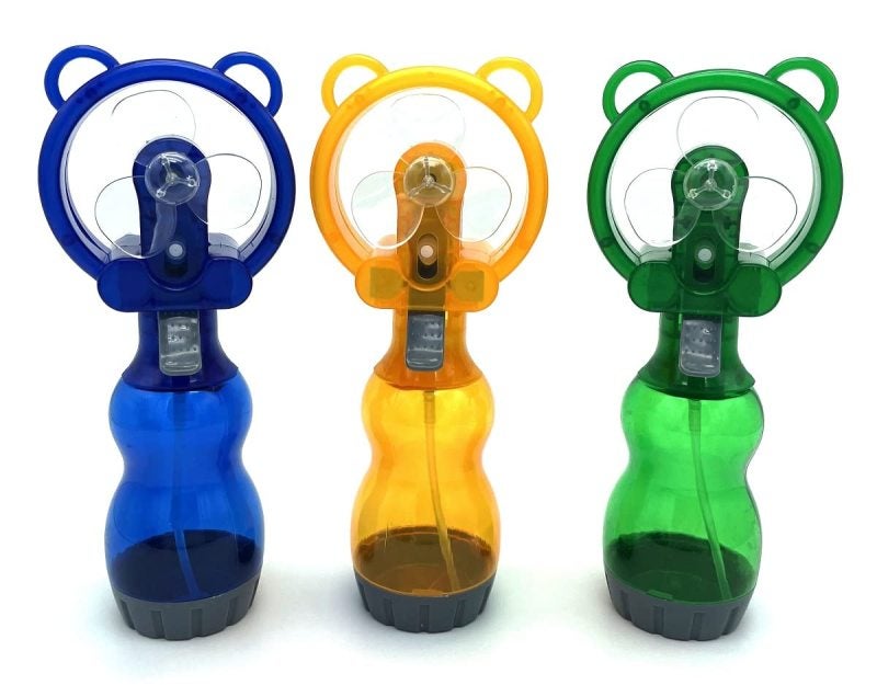 Handheld Misting Fan 95x70x265mm PVC Portable Battery Powered - Water Spray Cooling With 300ml Capacity For Outdoor Travel Blue Green Yellow - Image 2