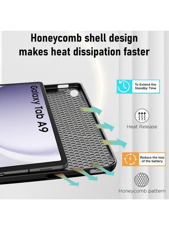 Robustrion Cover for Samsung Galaxy Tab A9 Cover Case 8.7 inch, Deer Pattern Flip Stand Cover Case for Samsung Galaxy Tab A9 Tablet Cover [SM-X110/X115/X117] - Black - Image 3