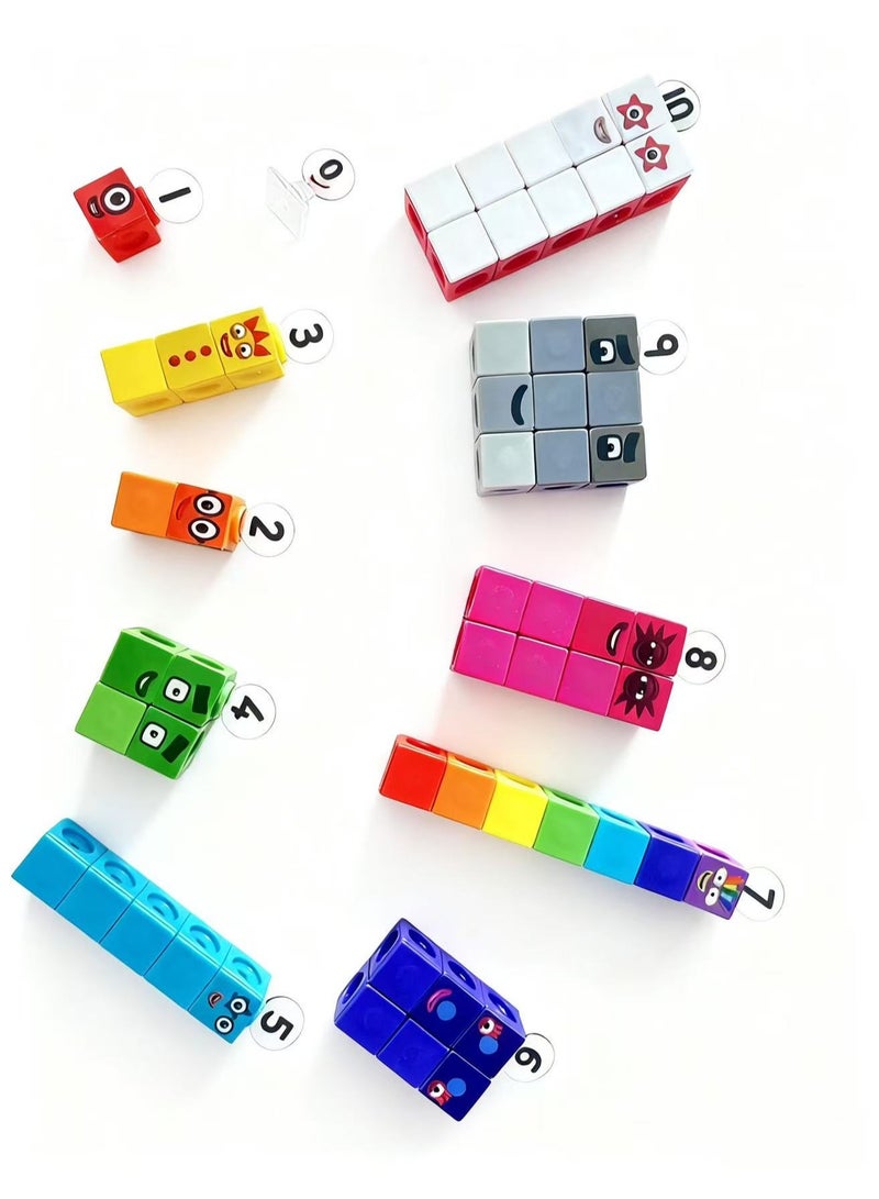 Number Blocks Math Cubes 1-10 Activity Set, Mathematics Enlightenment, Counting Blocks, Linking Cubes, Educational Learning Toys for Ages 3+ Kids, Number Games, Math Manipulatives Kindergarten - Image 4