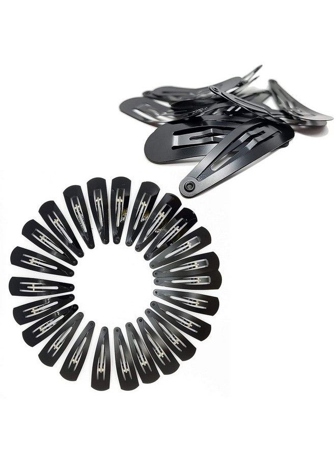 Temperia - Tic Tac Hair Clips For Girls (Pack Of 36Pcs) (5Cm) (Matte Black) Tik Tak Pins For Women - Image 1