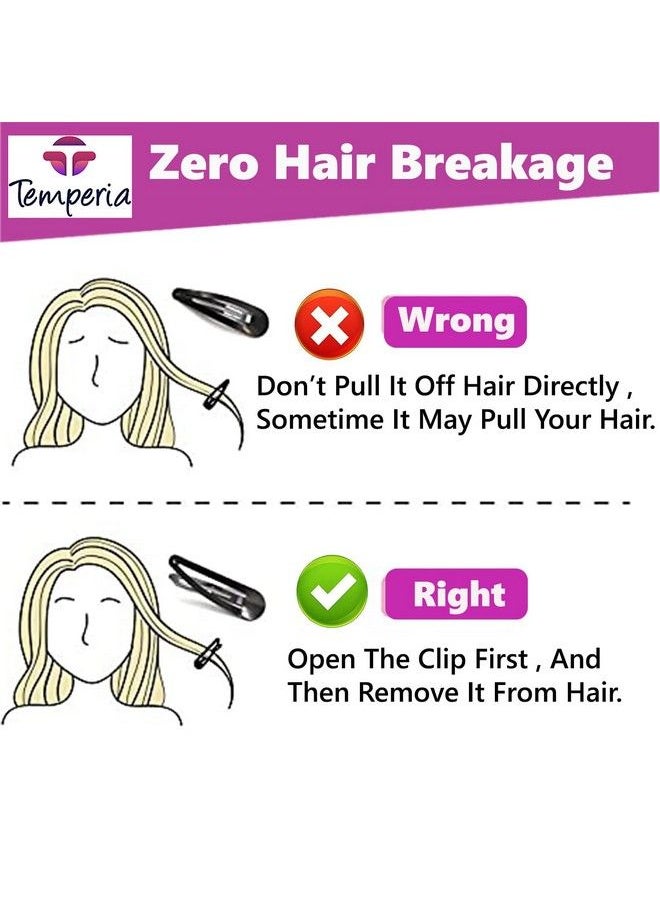 Temperia - Tic Tac Hair Clips For Girls (Pack Of 36Pcs) (5Cm) (Matte Black) Tik Tak Pins For Women - Image 1