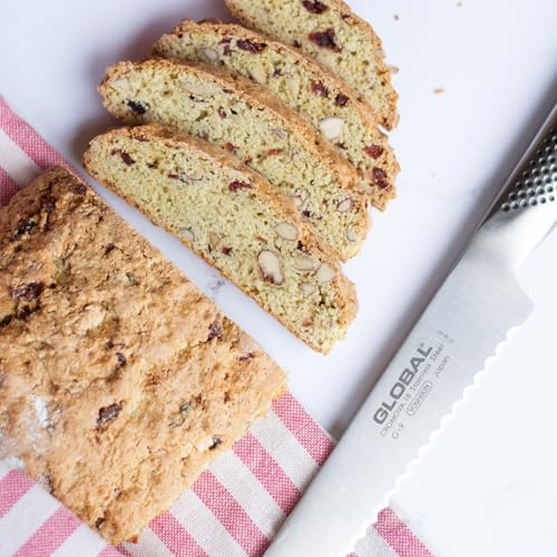 GLOBAL سكين خبز مسنن بطول 8 1/2 بوصة - خفيف الوزن من الفولاذ المقاوم للصدأ الياباني، حافة حادة للغاية، صنع في اليابان، G-9 - Image 5