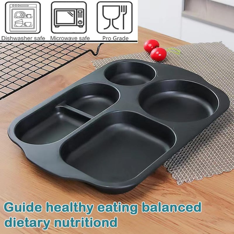 RUIBOLU Large 12 Inch Wheat Straw Divided Plates for Adults picnic Unbreakable Portion Control Plate Reusable Plastic Compartment Plates dinner Plates Dessert Plates BPA Free - Image 5