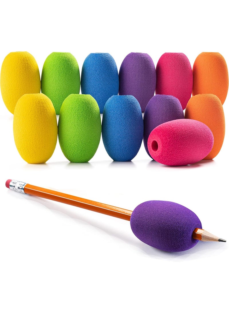 jaexest 12-Pack Colorful Ergonomic Pen Pencil Grips for Kids & Adults, Cushioned Handwriting Holders - Image 4