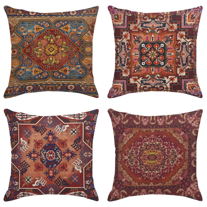 Sanwarm Throw Pillow Covers Home Decor Set of 4 Pillow Cases Decorative 18 x 18 Inches Outdoor Cushion Couch Sofa Pillowcases