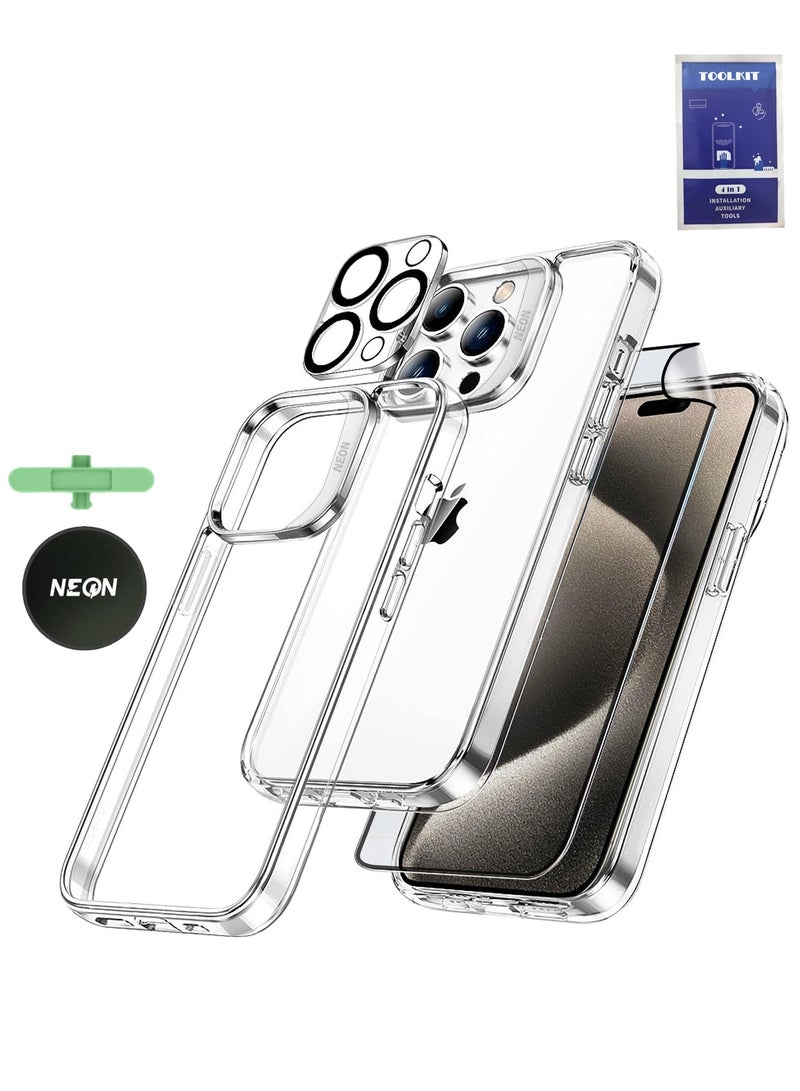 Neon 6 In 1 Anti-Shock Combo Pack For Apple iPhone 15 Pro 2023 Clear - Image 1