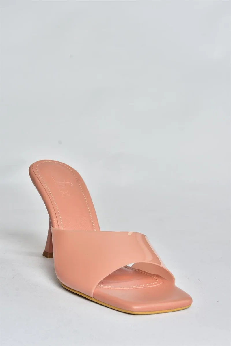 فوكس شوز Powder Transparent Thick Heeled Women's Slippers P590033209
