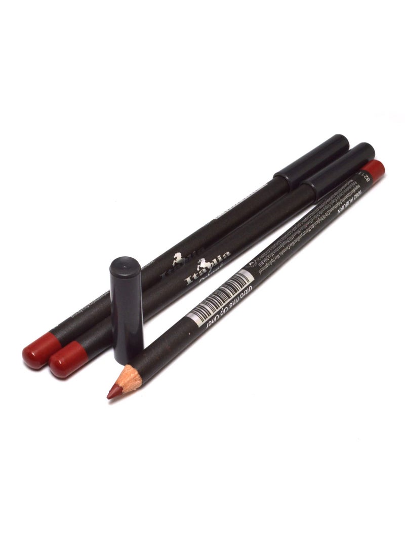 Italia Deluxe - 3 Pcs x Italia Deluxe  1062 Aubrun  Ultra Fine Lip liner Pencil Lipliner Set  Free Zipper Bag - Image 1