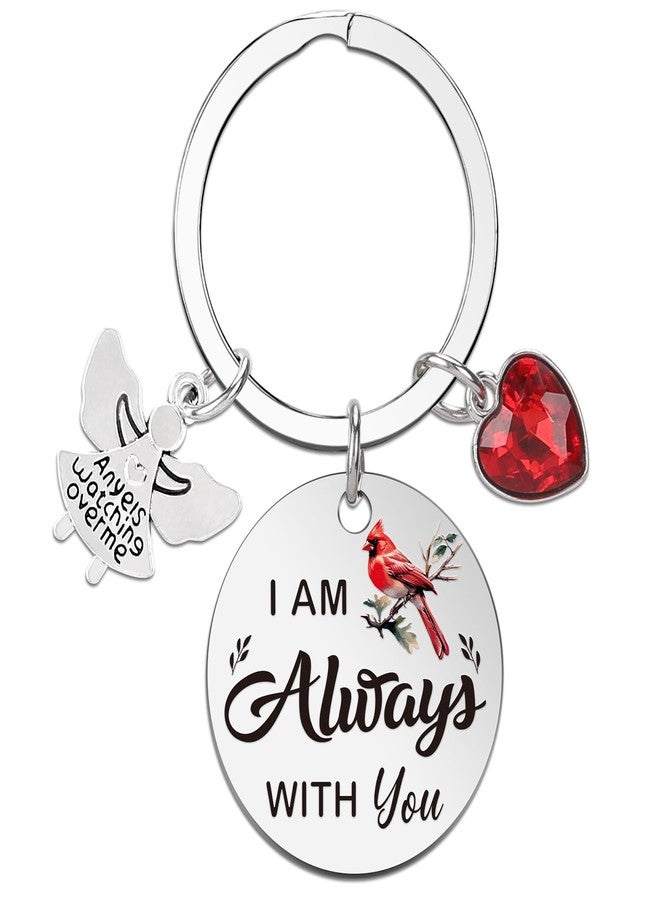 INCOK Cardinal Memorial Keychain Gifts, I Am Always With You Bereavement Condolences Keychains Sympathy Gift for Loss of Mother Father Son Daught Wife Husband Friend Merry Christmas - Image 1