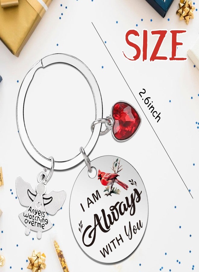 INCOK Cardinal Memorial Keychain Gifts, I Am Always With You Bereavement Condolences Keychains Sympathy Gift for Loss of Mother Father Son Daught Wife Husband Friend Merry Christmas - Image 2