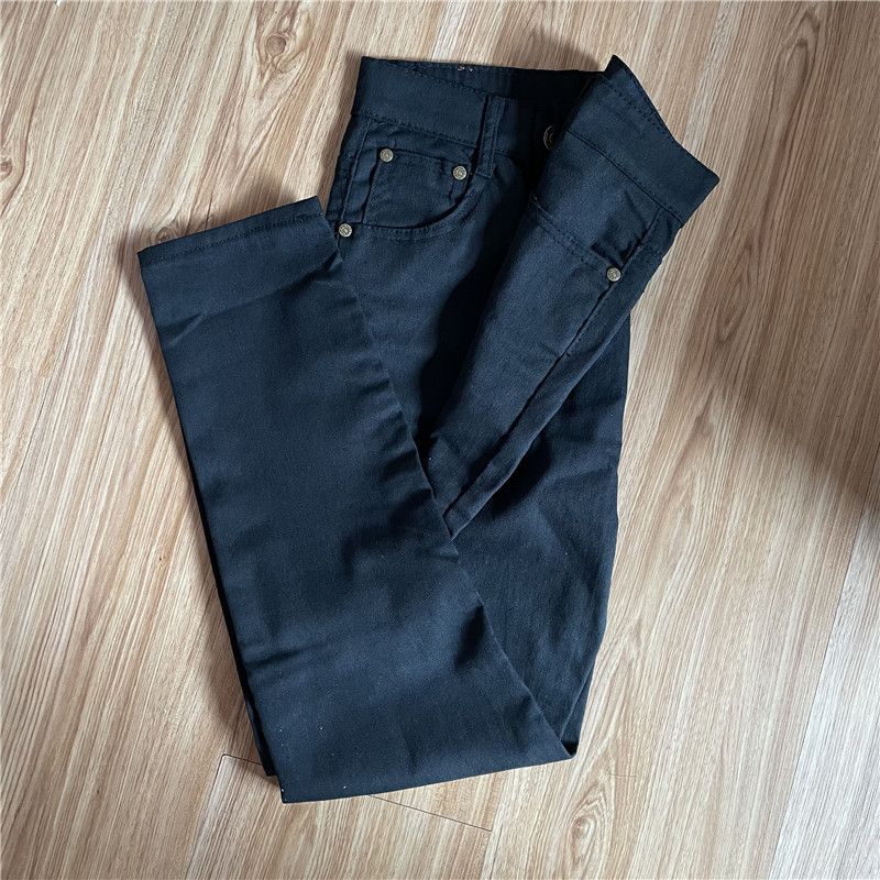 Mens Trendy Loose-fit Straight-leg Jeans Summer Thin Style Versatile Denim Pants 2023 New Fashion Casual Mens Trousers Pure Black Jeans 
