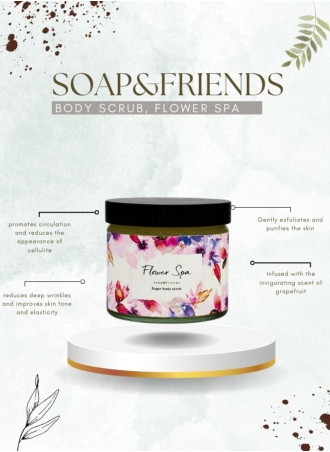 Soap&Friends Soap&Friends Exfoliating Salt and Sugar Body Scrub Flower SPA, for Dead Epidermis - 250ml  - Image 2